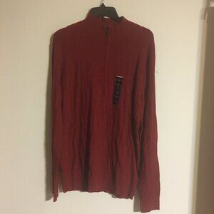 Shaquille Oneil Pullover Sweater with Zipper Size LT Red NWT